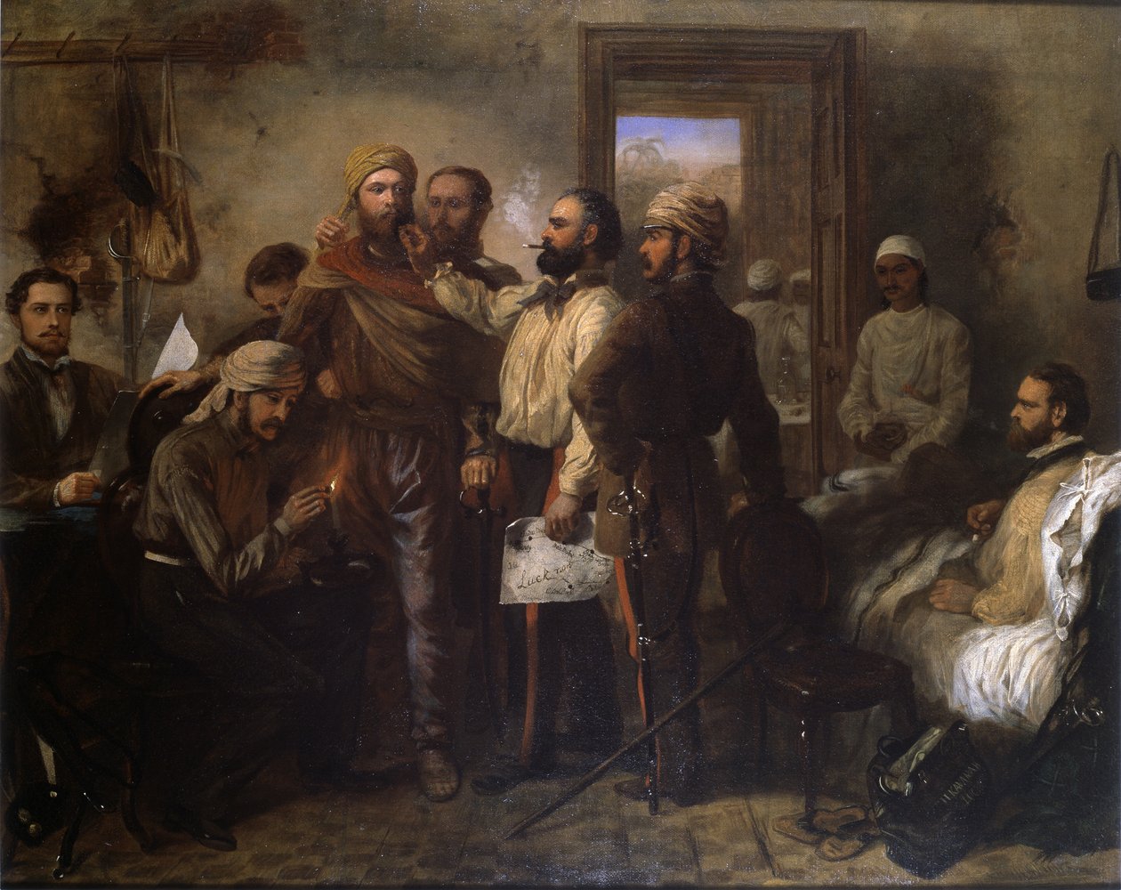 Thomas Henry Kavanagh VC (1821-82) naamioituneena intiaanien kapinan aikana Lucknowin piirityksessä, 9. marraskuuta 1857, n. 1860 tekijältä Chevalier Louis William Desanges
