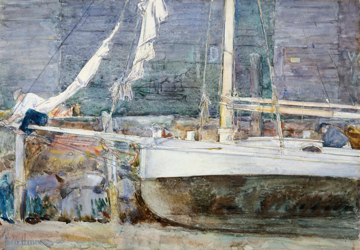 Kuiva telakka, Gloucester tekijältä Childe Hassam