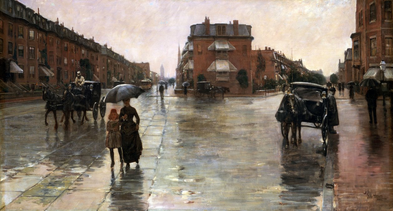 Sateinen päivä, Boston tekijältä Childe Hassam