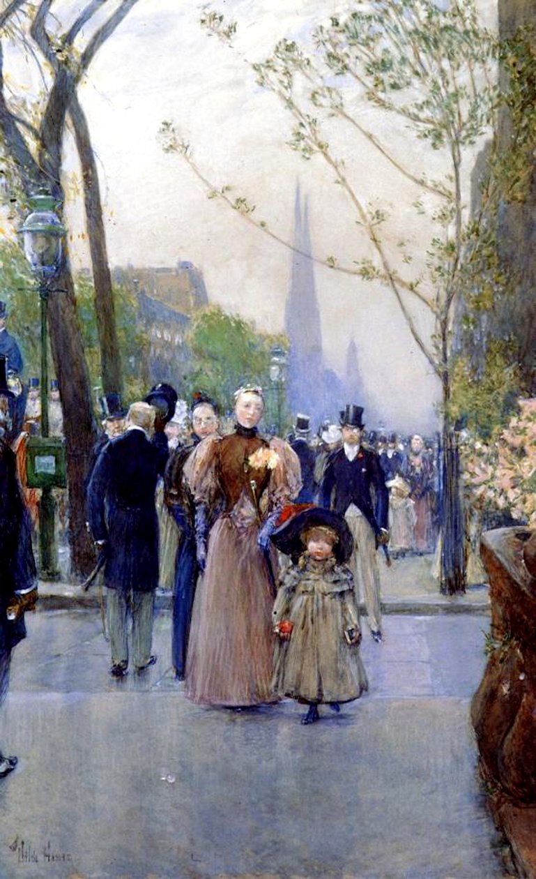 5th Avenue, sunnuntai tekijältä Childe Frederick Hassam