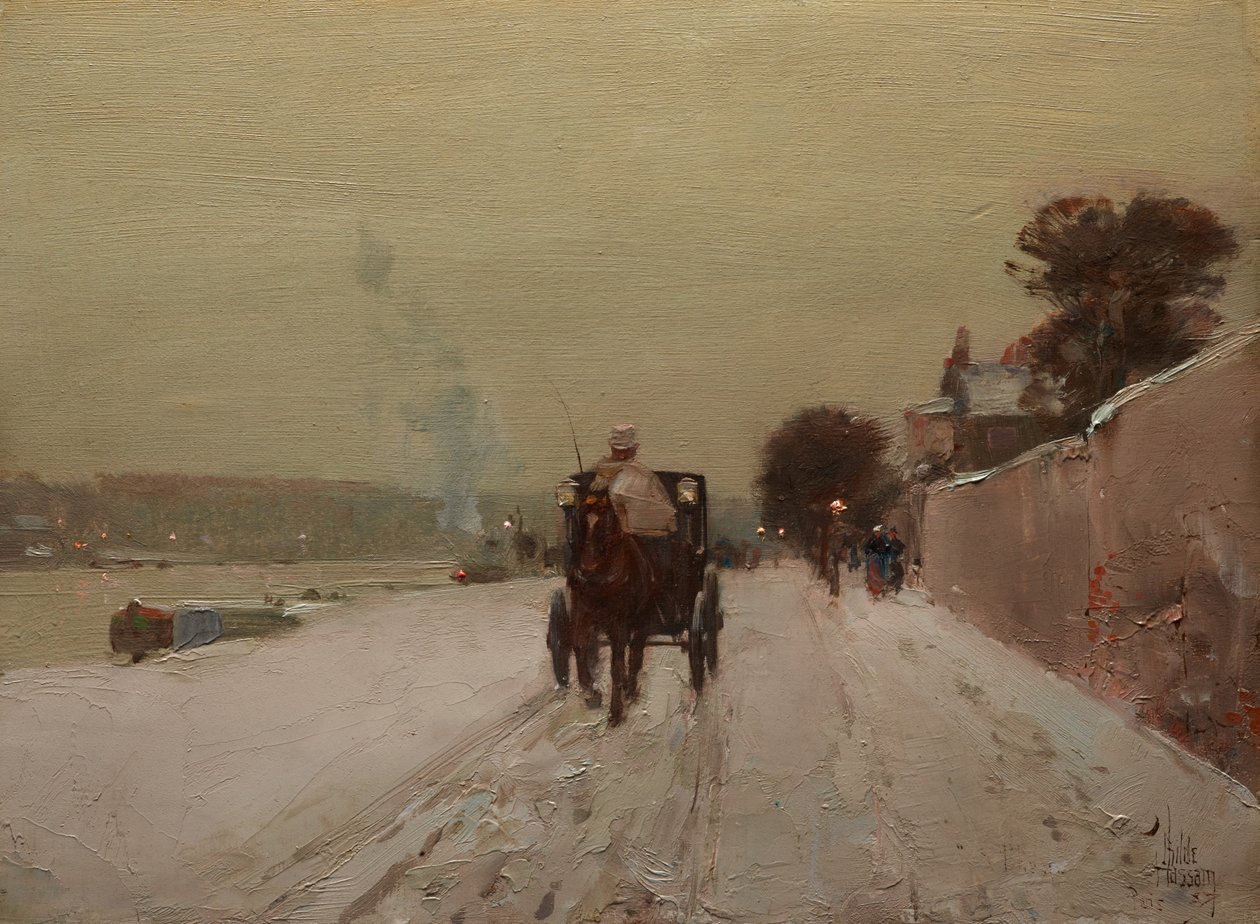 Seinen varrella, talvi tekijältä Childe Frederick Hassam