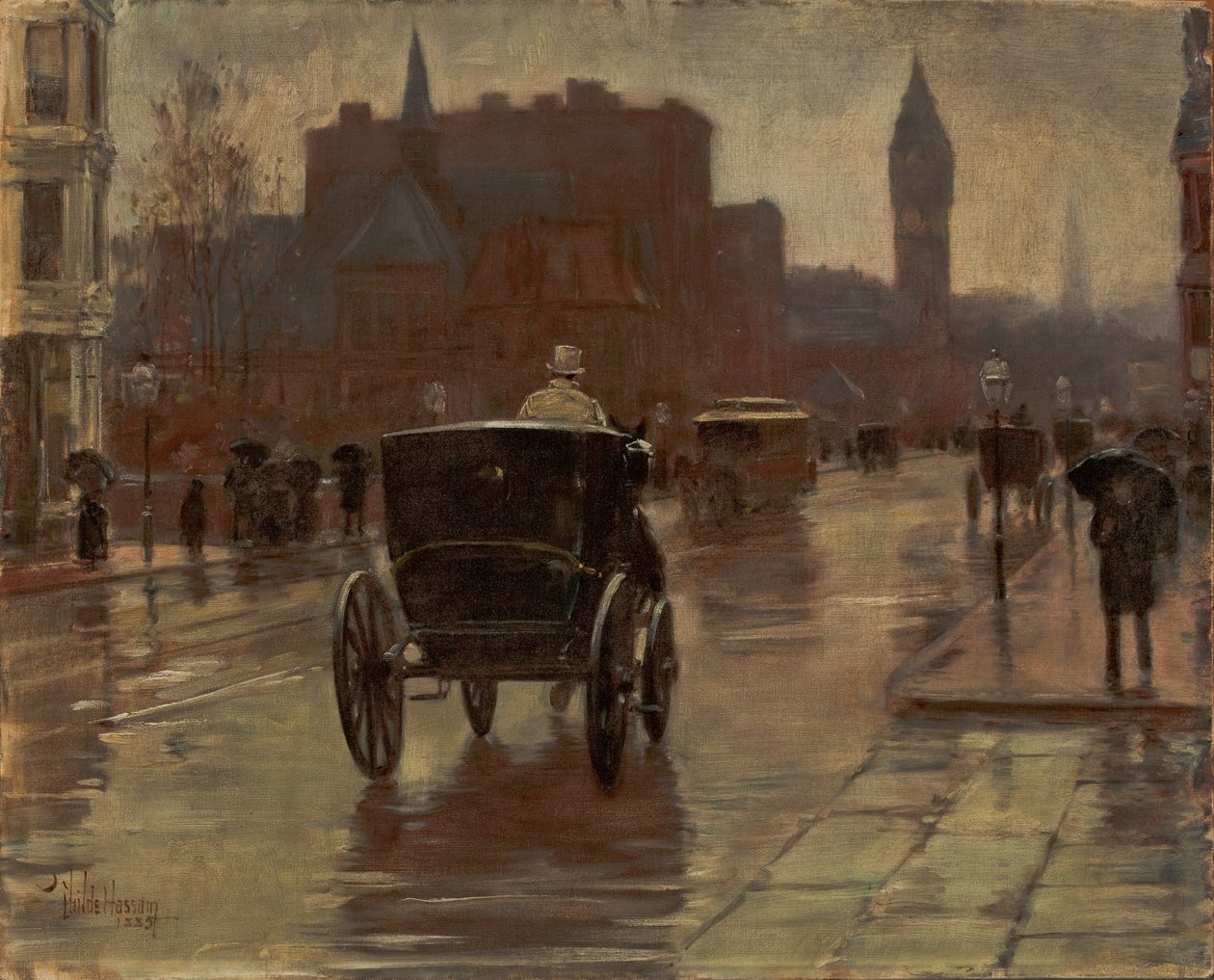 Columbus Avenue, sadepäivä tekijältä Childe Frederick Hassam