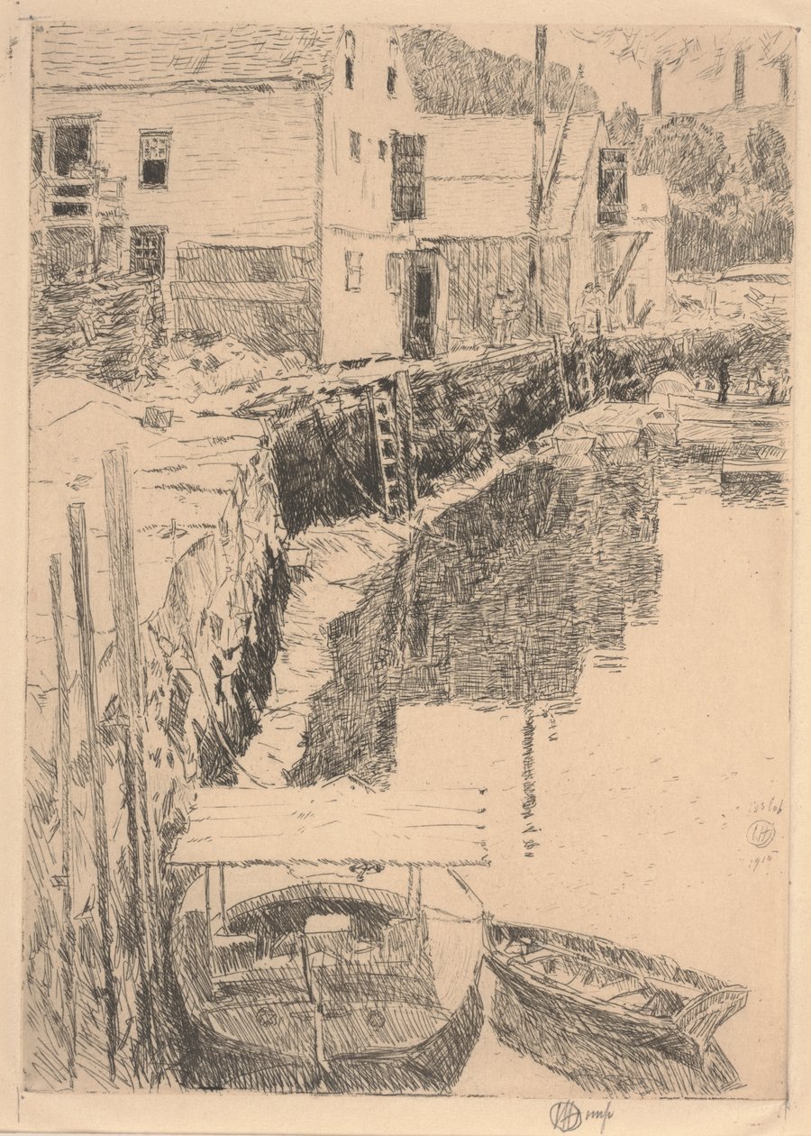Cos Cob Dock tekijältä Childe Frederick Hassam