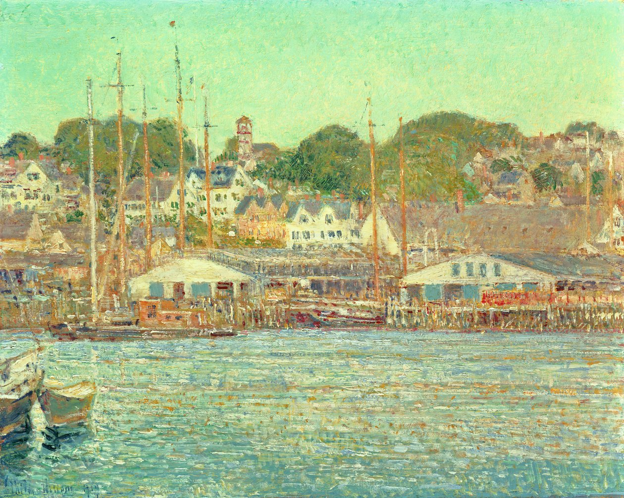 Gloucesterin satama tekijältä Childe Frederick Hassam