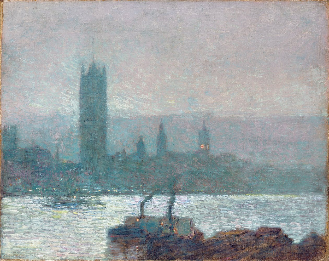 Parlamenttitalo, alkuilta tekijältä Childe Frederick Hassam