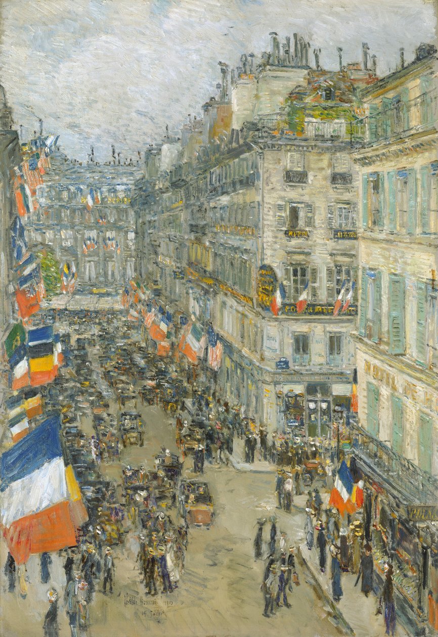 Heinäkuun neljästoista, Rue Daunou tekijältä Childe Frederick Hassam