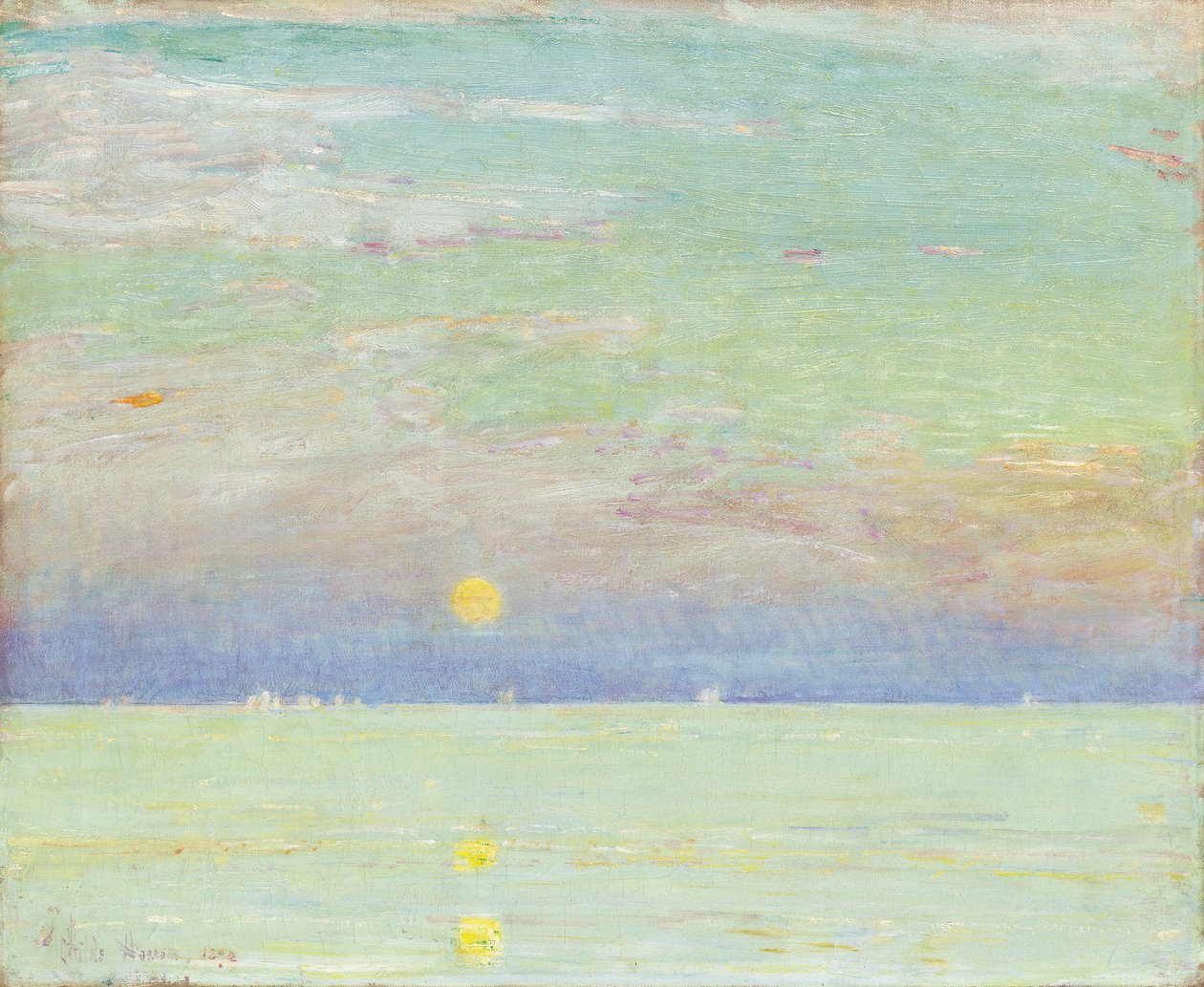 Kuunnousu auringonlaskun aikaan, Cape Ann tekijältä Childe Frederick Hassam