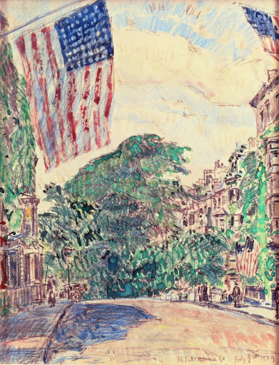 Mount Vernon Street, Boston tekijältä Childe Frederick Hassam