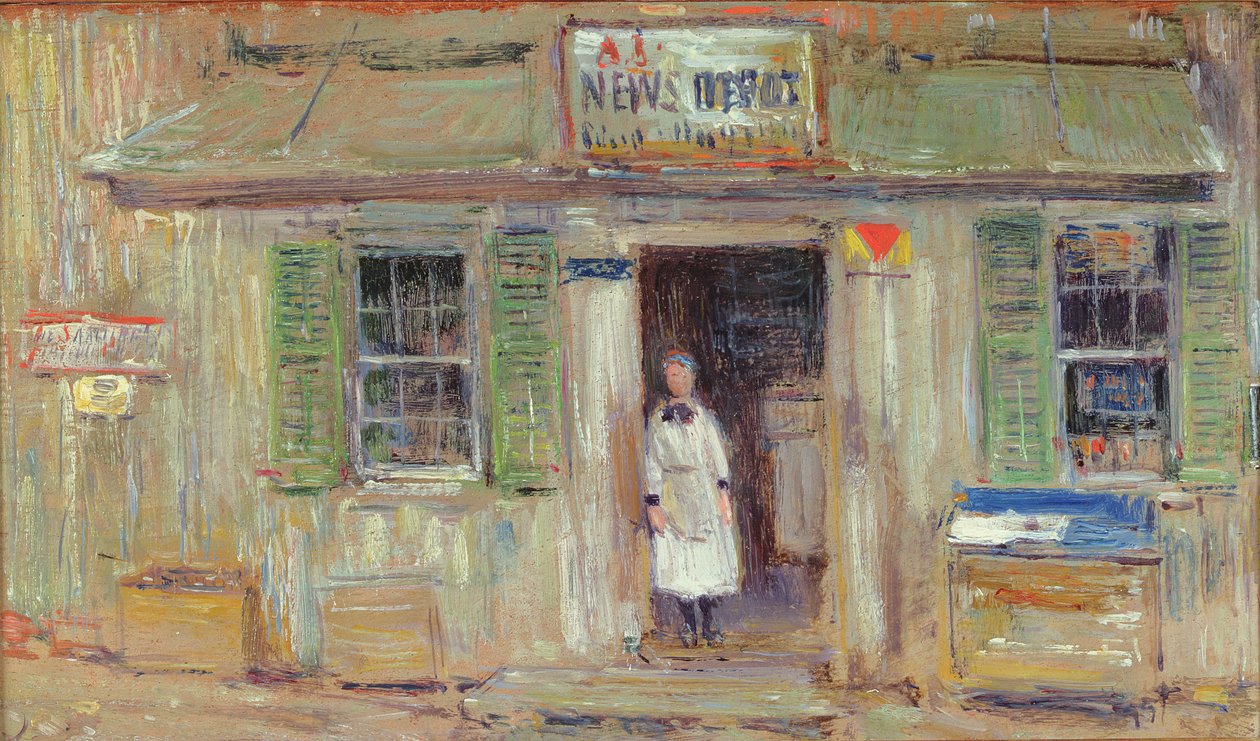 Uutiset Depot, Cos Cob tekijältä Childe Frederick Hassam