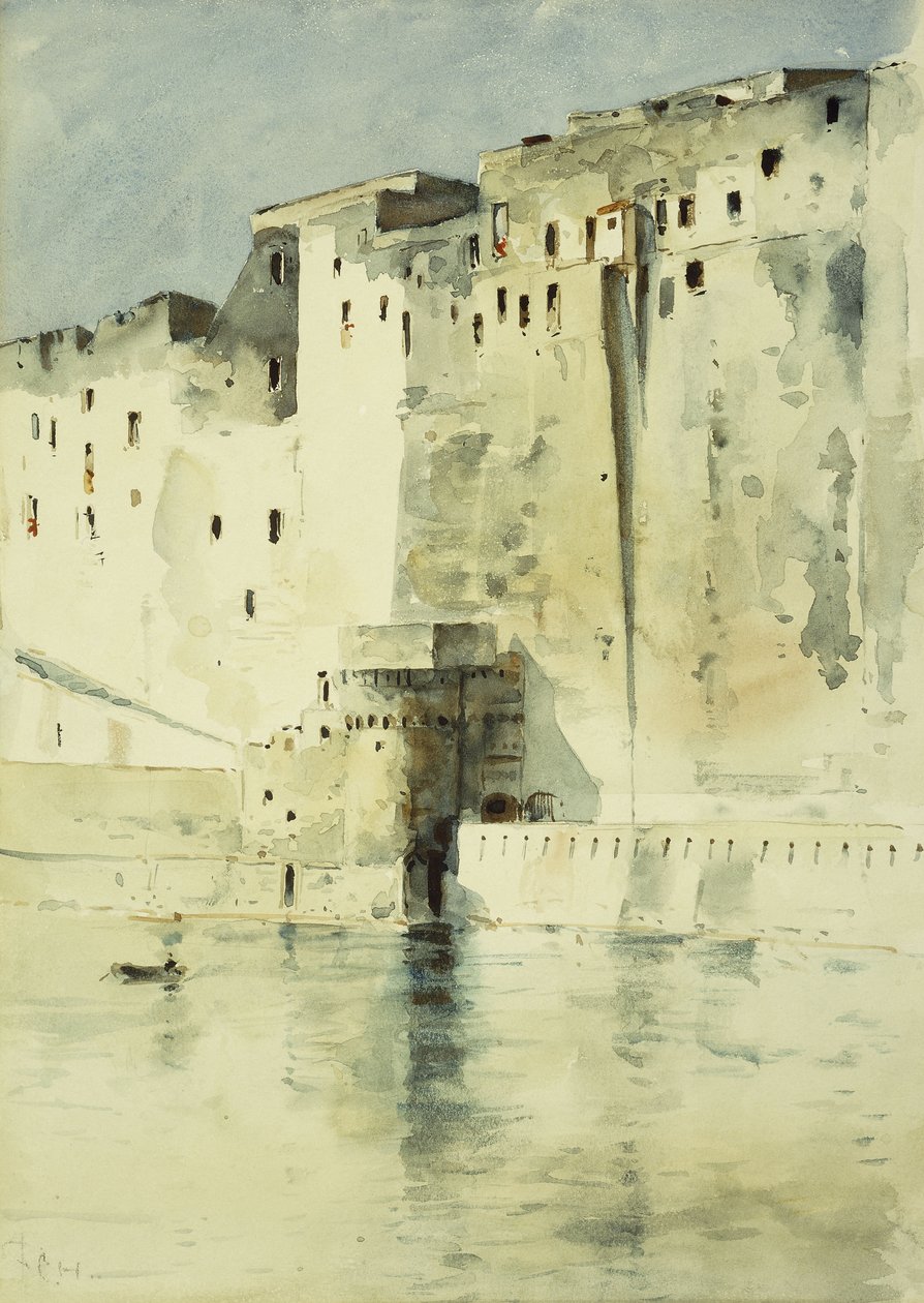 Vanha linnoitus Napoli tekijältä Childe Frederick Hassam