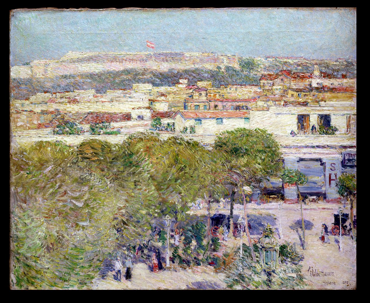Place Centrale ja Fort Cabanas, Havana tekijältä Childe Frederick Hassam