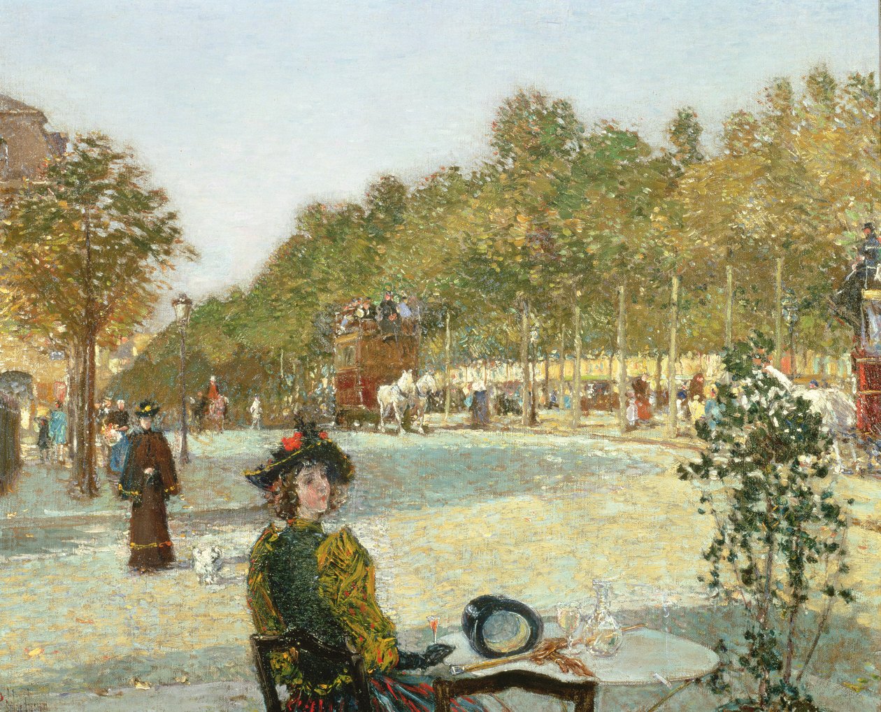 Syyskuun auringonvalo, Pariisi (öljy kankaalle) tekijältä Childe Frederick Hassam