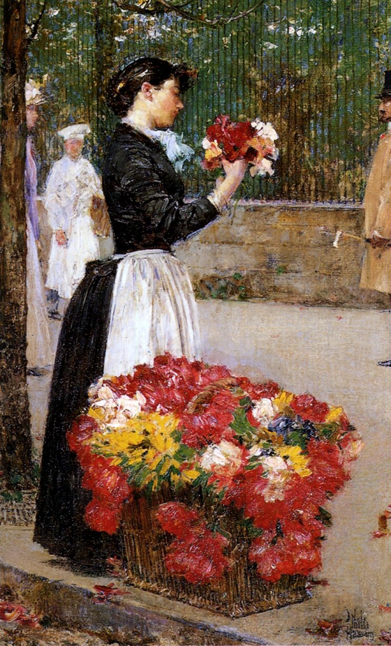 Kukkatyttö tekijältä Childe Frederick Hassam