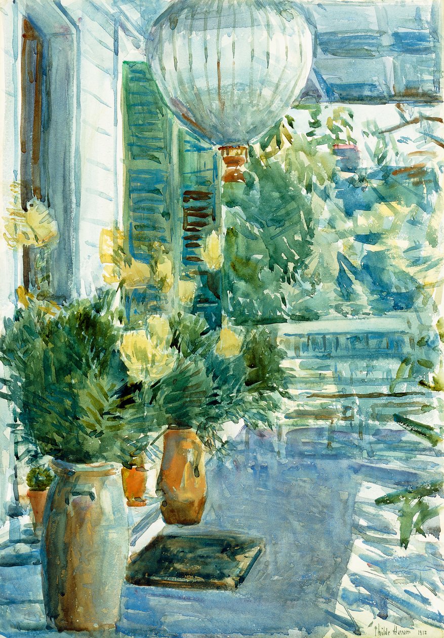 Vanhan talon veranta tekijältä Childe Frederick Hassam