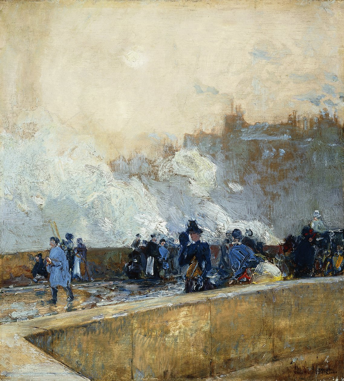 Tuulinen päivä, Pariisi tekijältä Childe Frederick Hassam