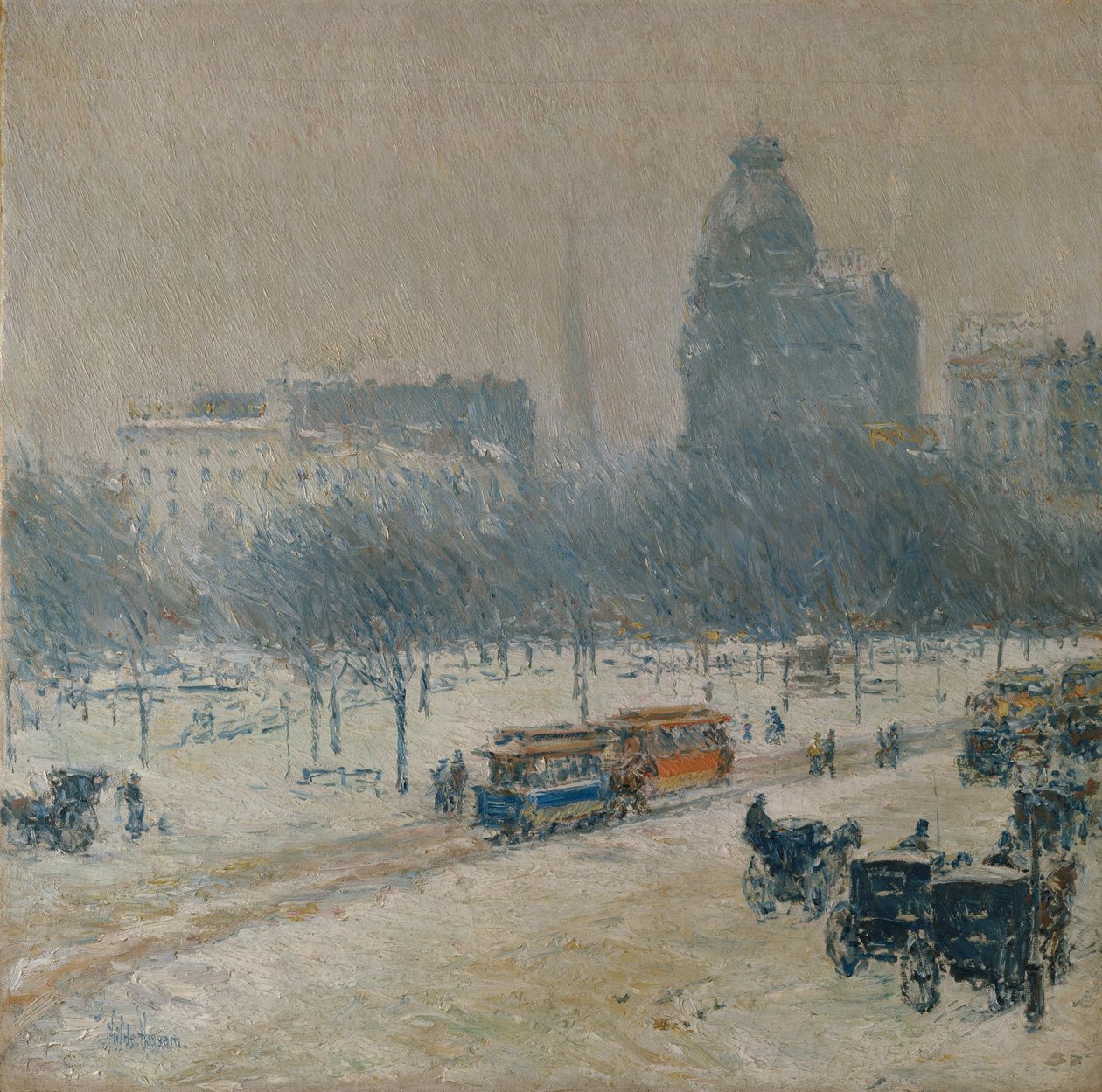 Talvi Union Squarella tekijältä Childe Frederick Hassam