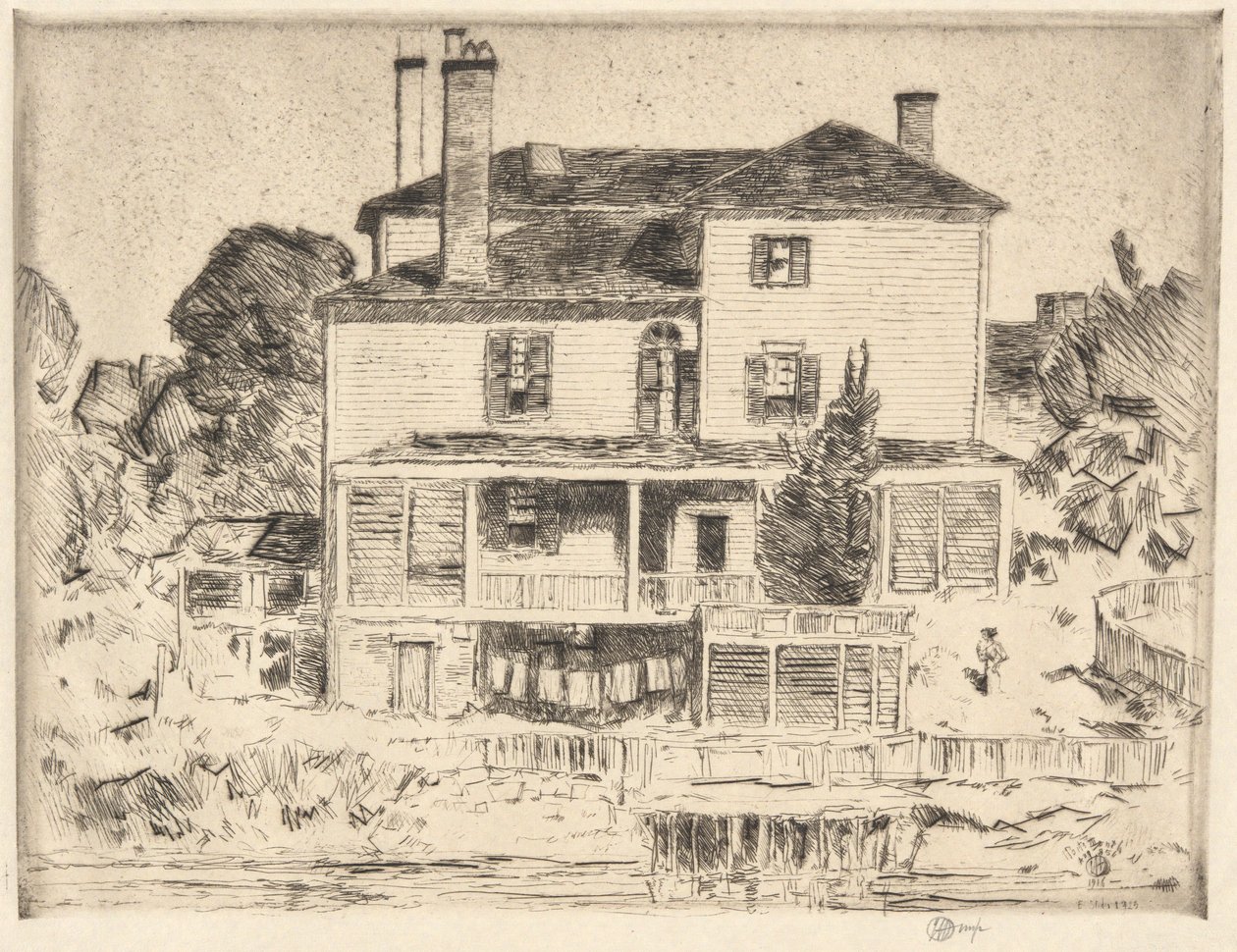 Portsmouthin kartano, 1916 tekijältä Childe Hassam
