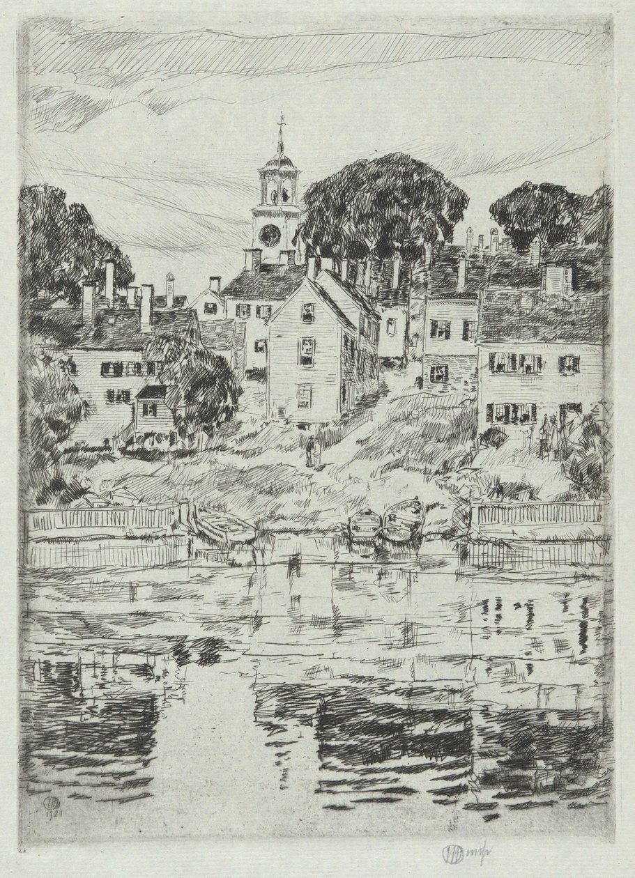 Kirkkotorni, Portsmouth, 1921 tekijältä Childe Hassam