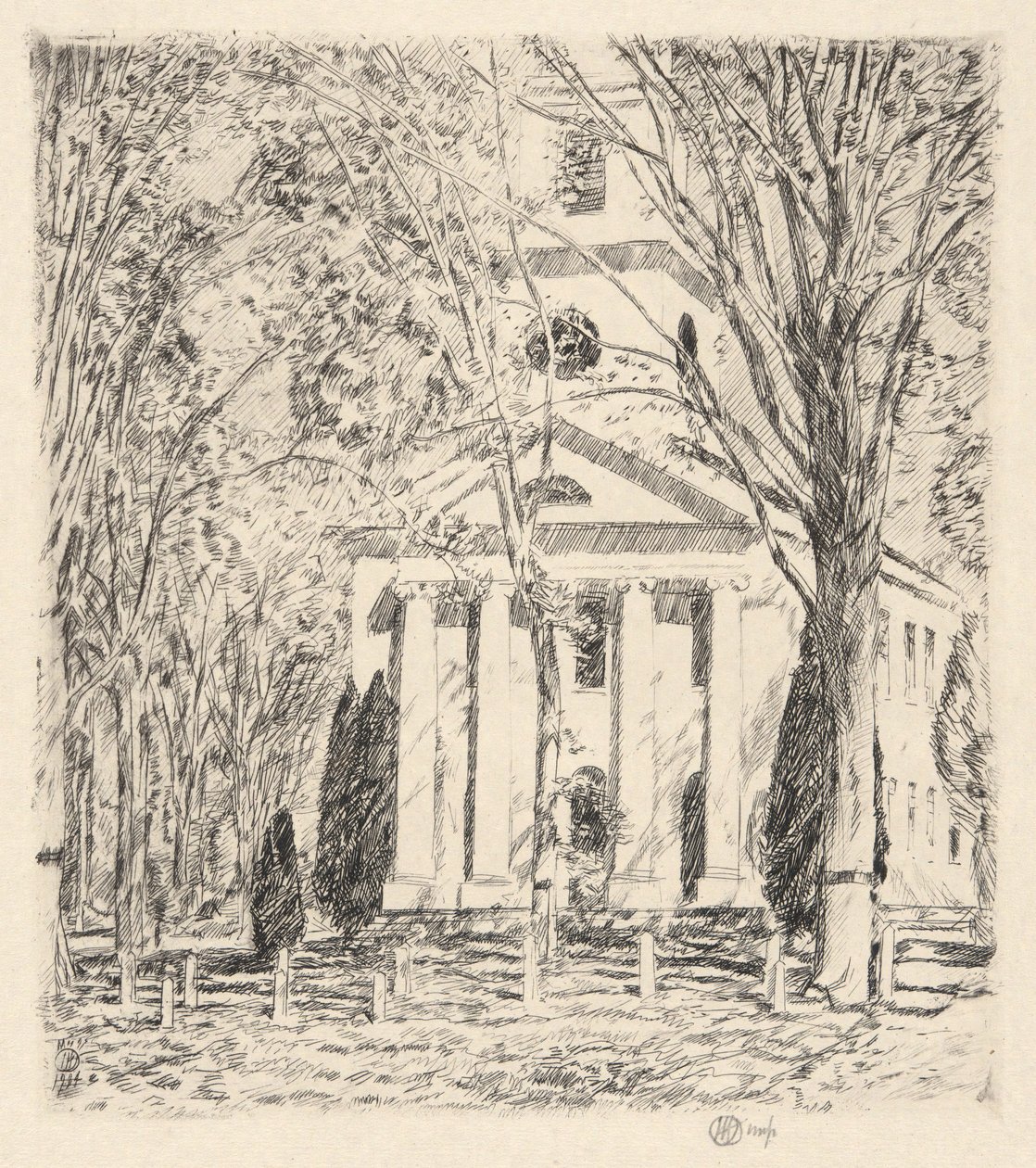 Old Lymen kirkko, 1924 tekijältä Childe Hassam