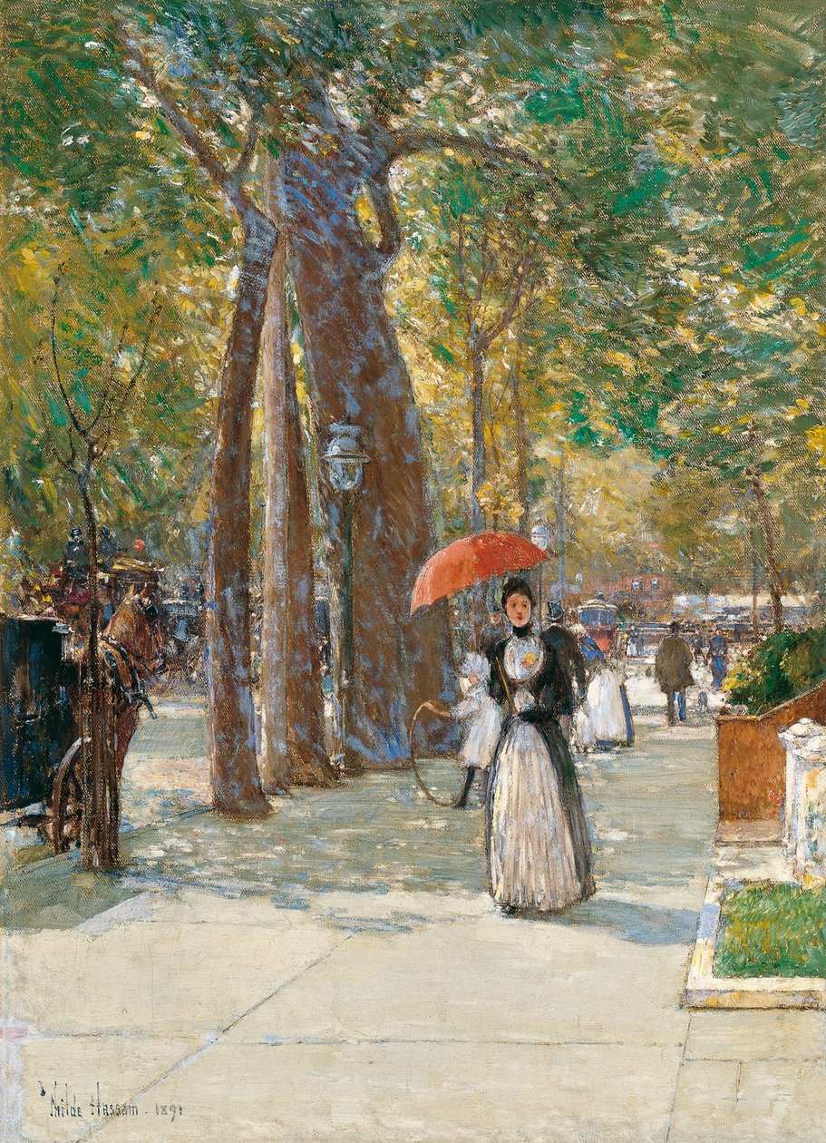 Fifth Avenue Washington Squarella, New Yorkissa, 1891 tekijältä Childe Hassam