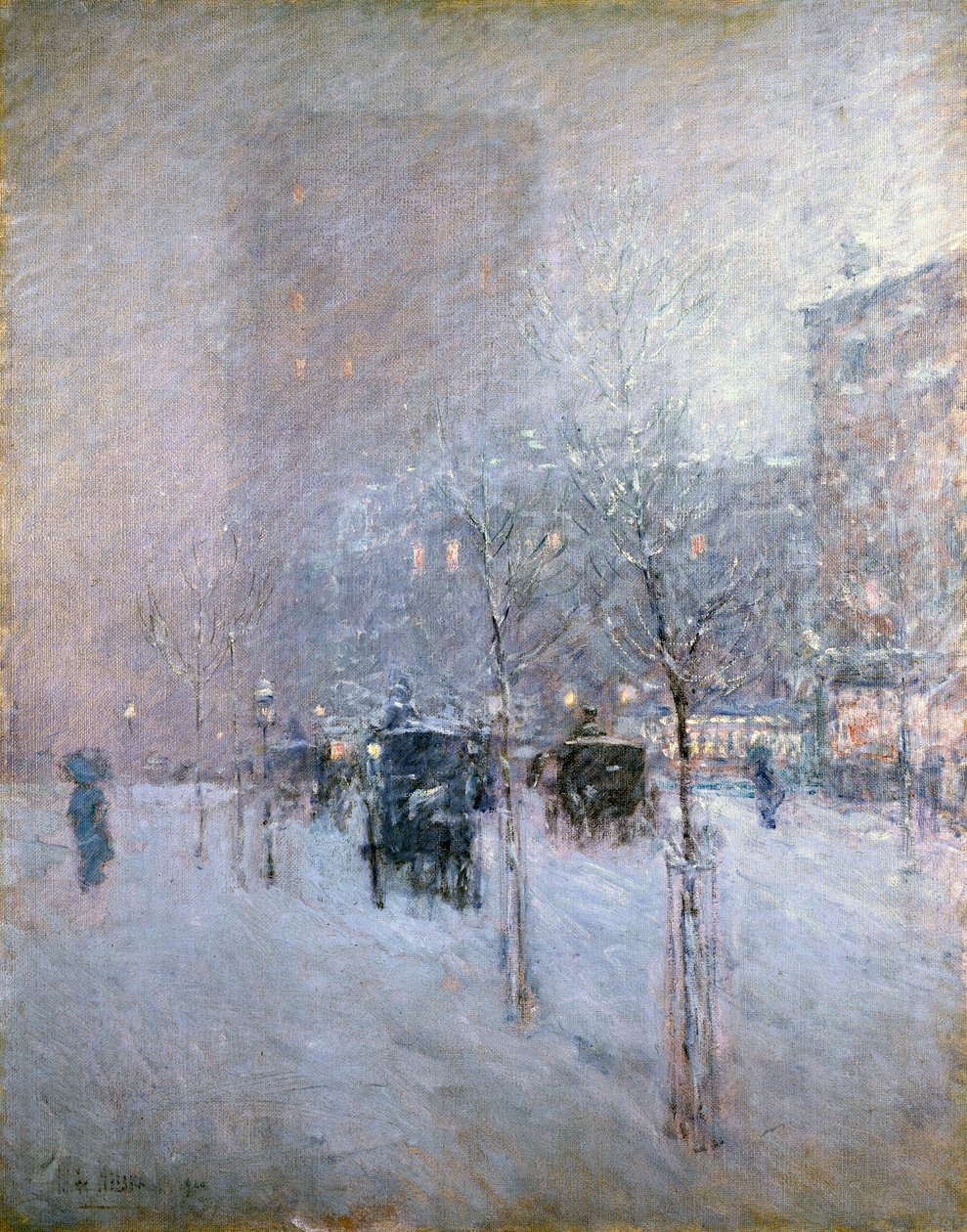 Myöhäinen iltapäivä, New York, talvi, 1900 tekijältä Childe Hassam