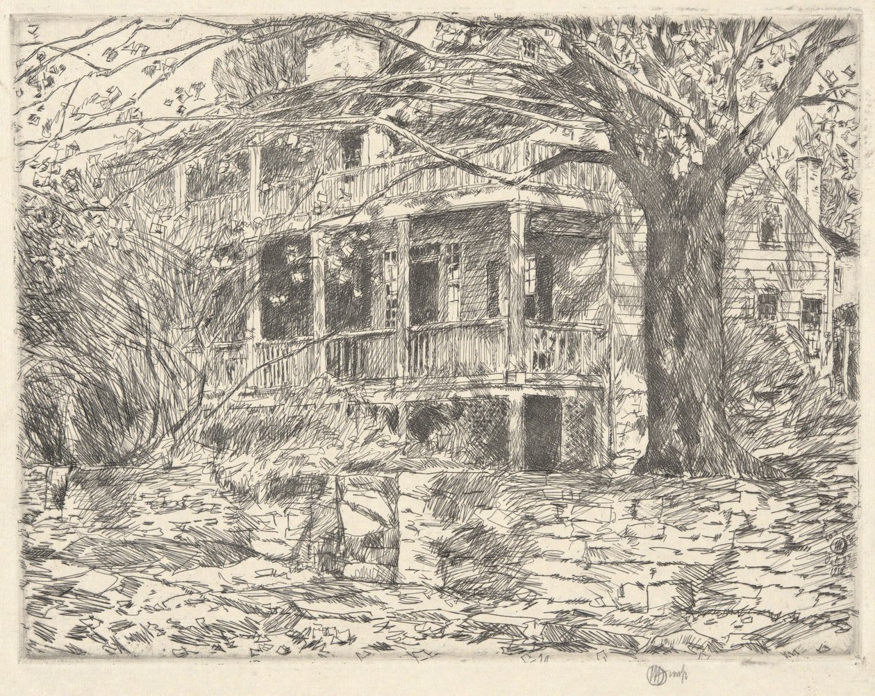 Old House, Cos Cob, 1915 tekijältä Childe Hassam