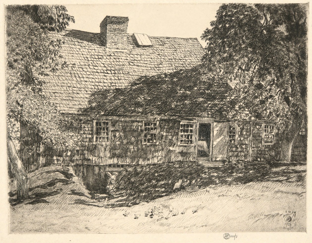 Old Mulford House, Easthampton, 1926 tekijältä Childe Hassam