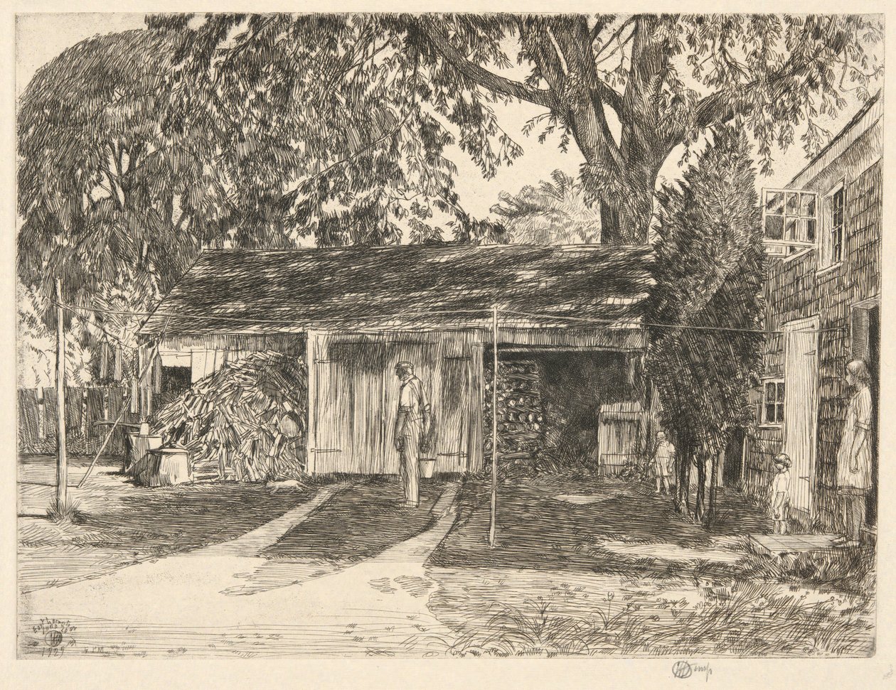 Old Woodshed, Easthampton, 1929 tekijältä Childe Hassam