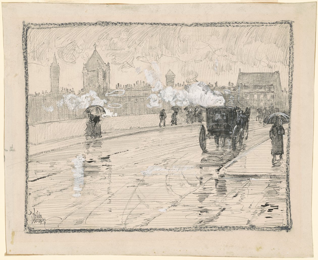 Rainy Day, Boston tekijältä Childe Hassam