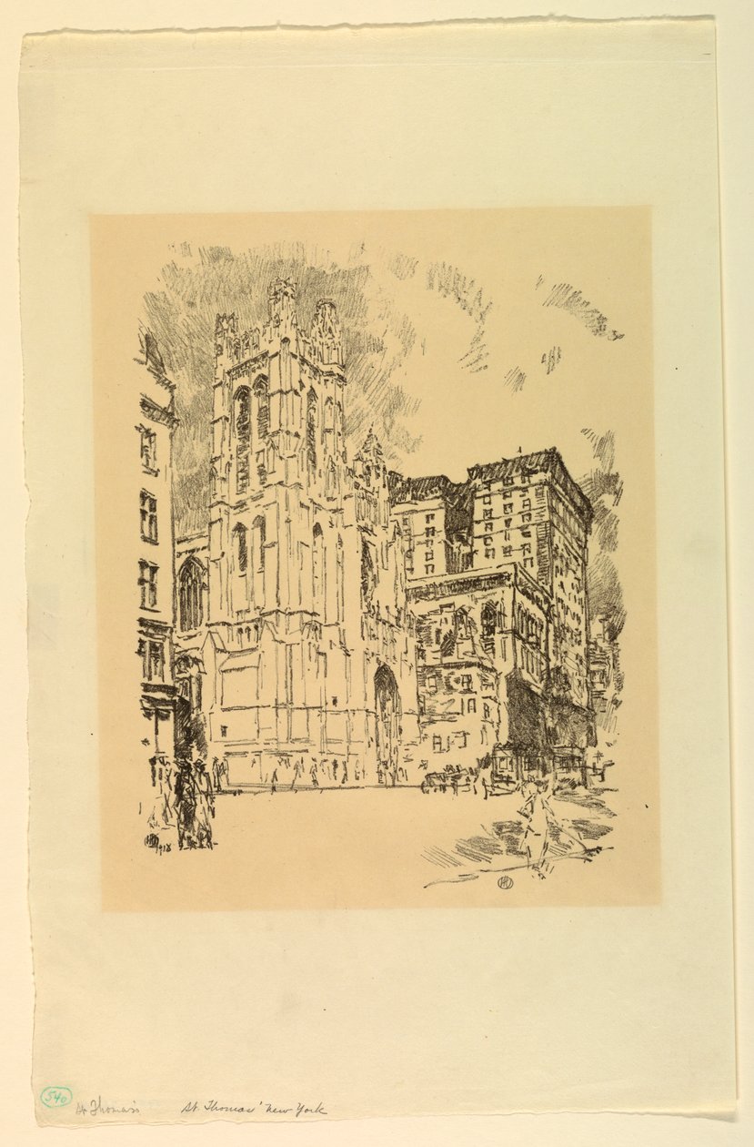 St. Thomasin New Yorkissa tekijältä Childe Hassam