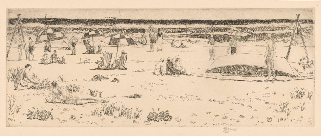 Beach Club, Easthampton tekijältä Childe Hassam