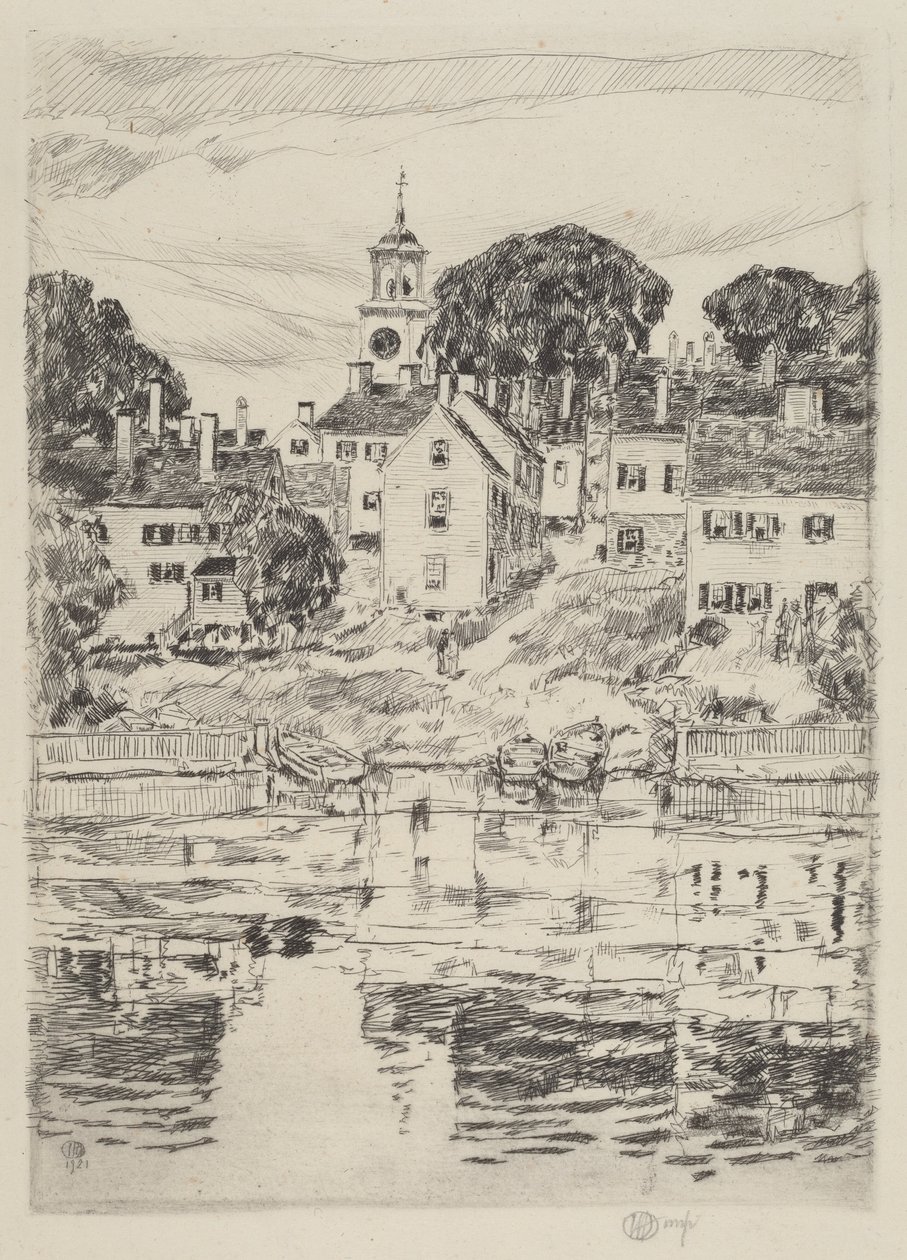 Kirkkotorni, Portsmouth tekijältä Childe Hassam