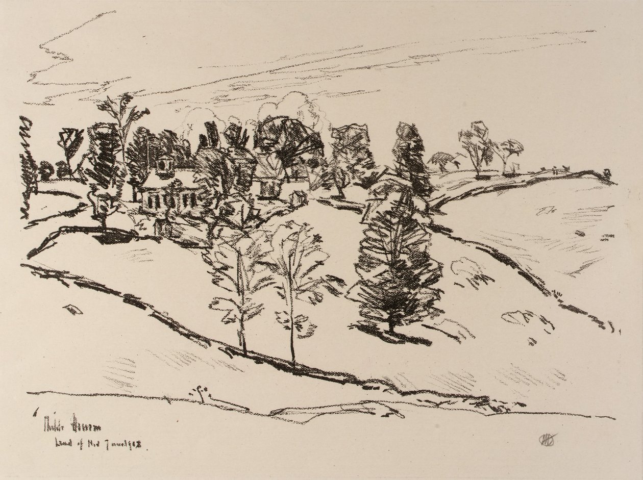 Pieni koulutalo, Nodin maa tekijältä Childe Hassam