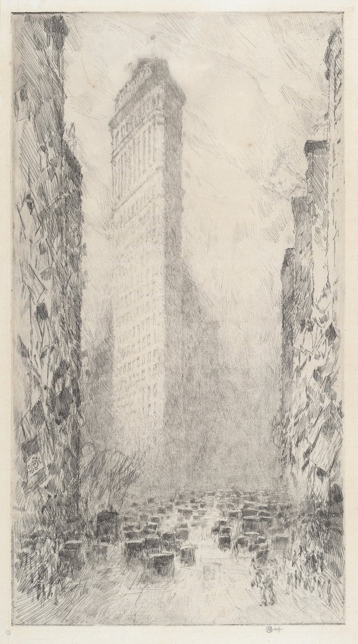 Washingtonin syntymäpäivä – Fifth Avenue ja 23rd Street tekijältä Childe Hassam
