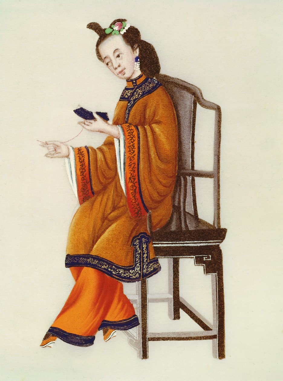 Kiinalainen nainen, Qianlongin kausi (1736-96) tekijältä Chinese School