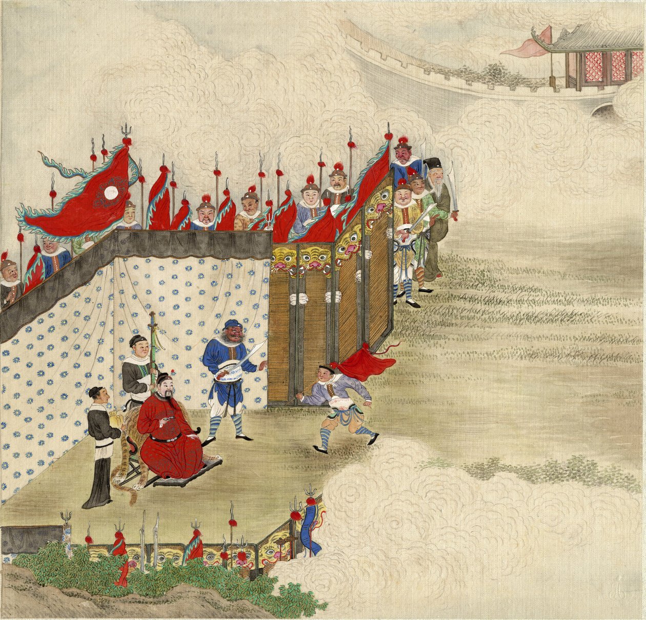 Kiinan prinssi vastaanottamassa kuriirin, n. 1820 tekijältä Chinese Master