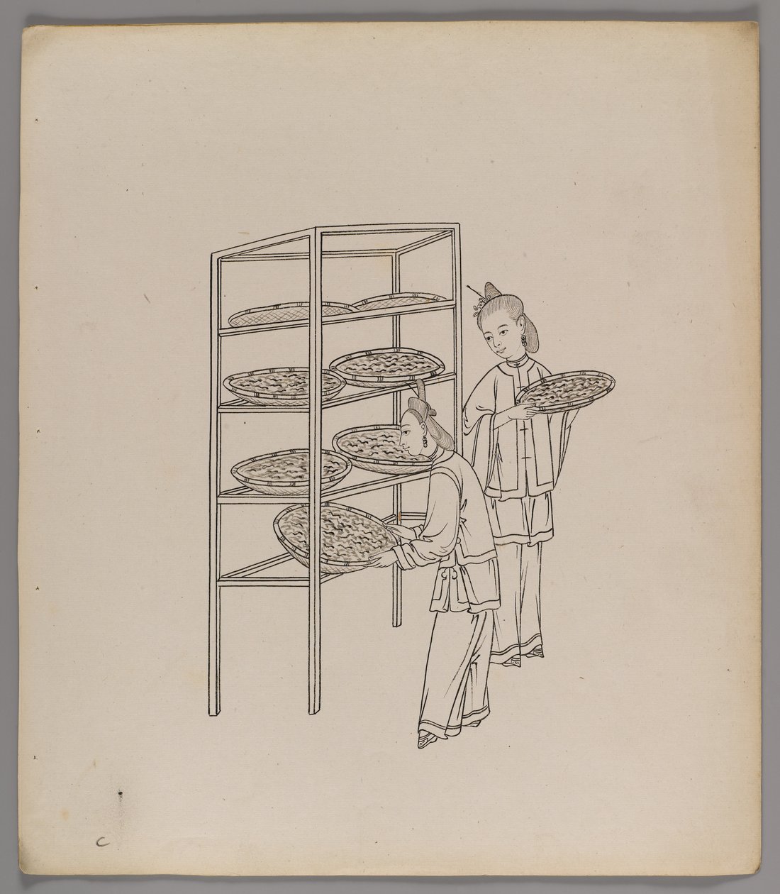 Erillisten lehtien albumi: Silk Cultivation and Production (muste paperille) (katso myös 499288-303) tekijältä Chinese School