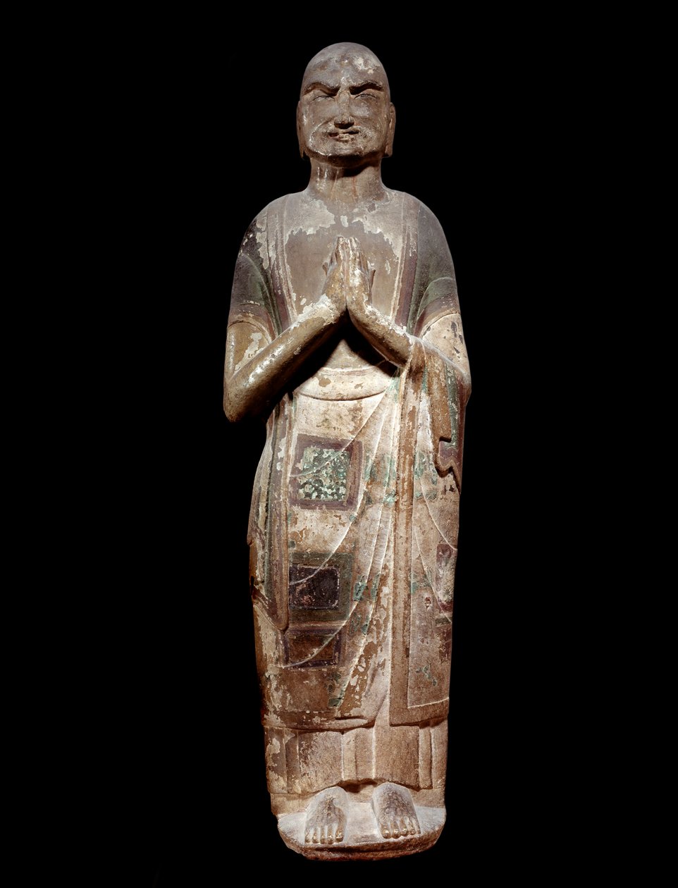 Kiinalainen taide: patsas, joka edustaa kasyapaa, Buddhan munkkiopetusta. Sui-dynastia (581-618 jKr.). Pariisi, Guimetin museo, Aasian taiteen museo. tekijältä Chinese School