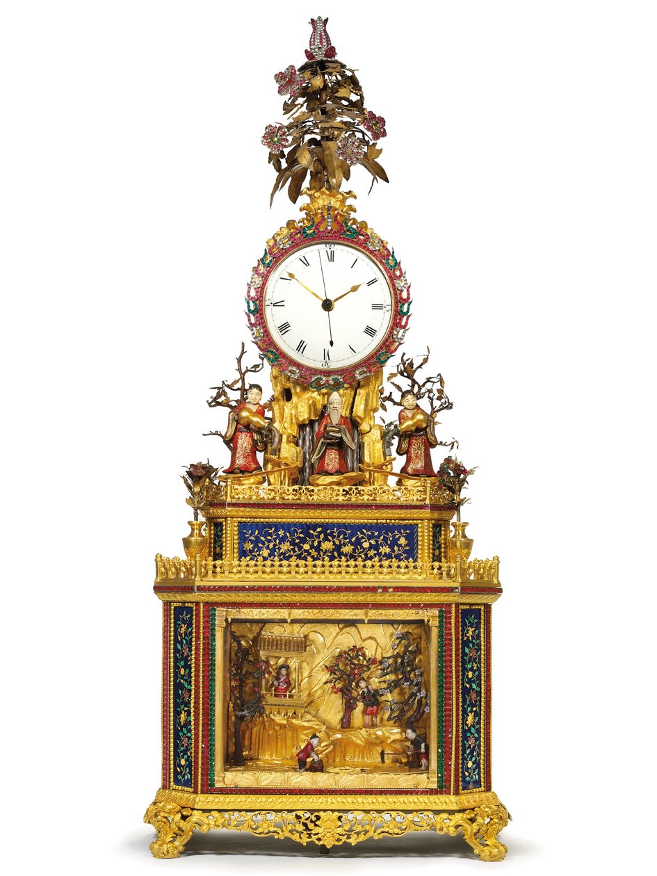 Imperiumin iskevä, musikaalinen ja automaattinen "Daoist Immortal" -kello, Guangzhoun työpajat, Qianlong-kausi, 1736-95 tekijältä Chinese School