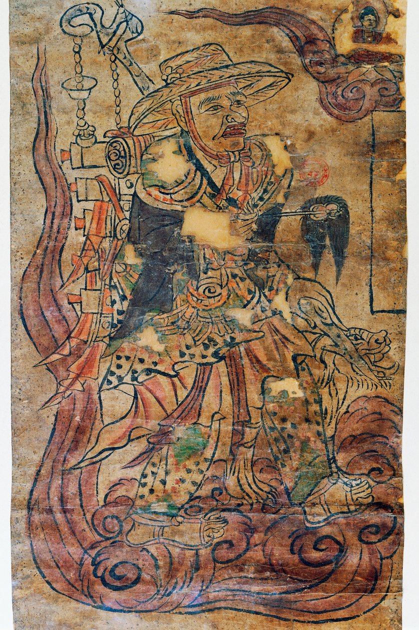 Pyhiinvaellusmunkki, miniatyyri, Dunhuang, kiinalainen sivilisaatio, 800-luku tekijältä Chinese School