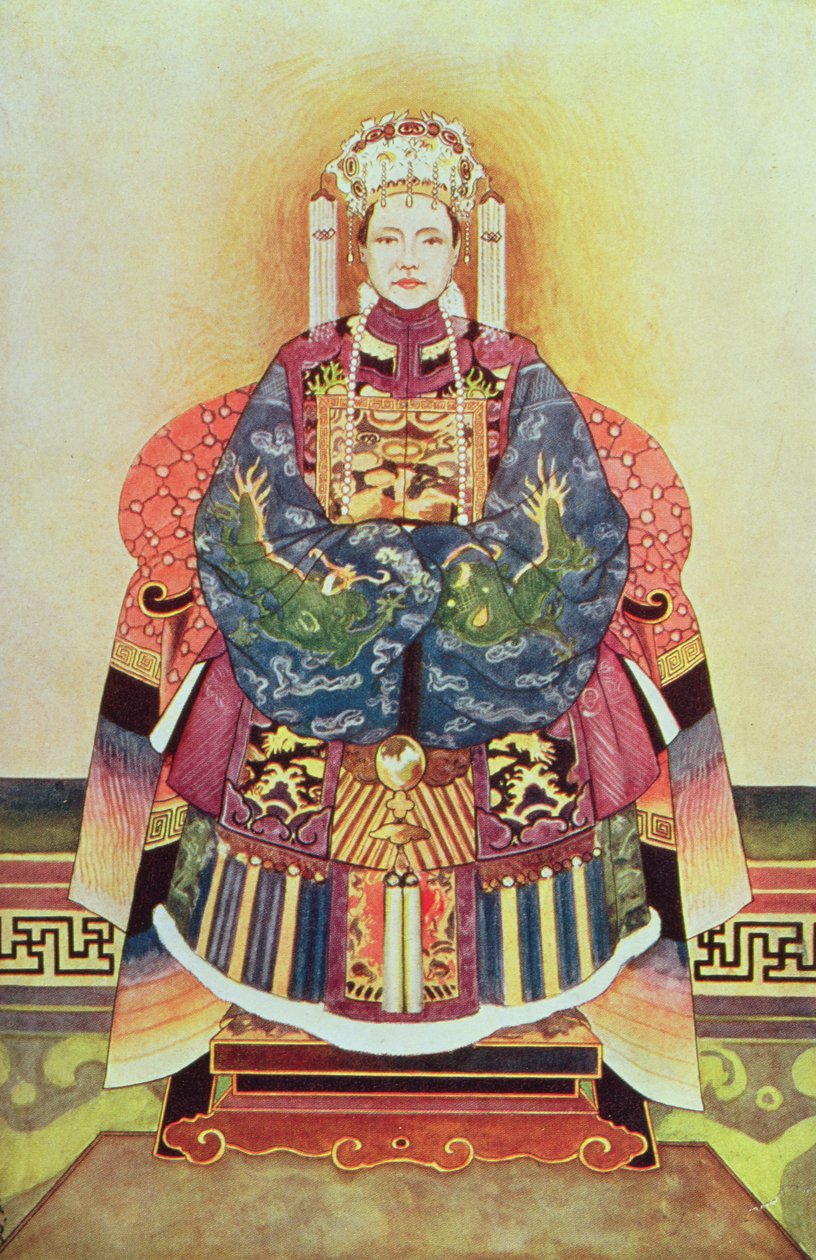 Muotokuva keisarinna Tzu Hsista (1835-1908) tekijältä Chinese School