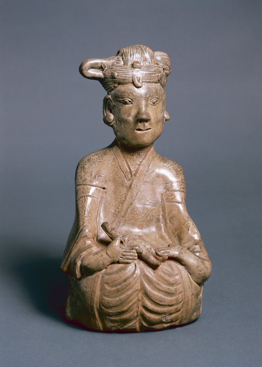 Istuva hahmo, Western Jin, 265-316 (vihreä astia) tekijältä Chinese School