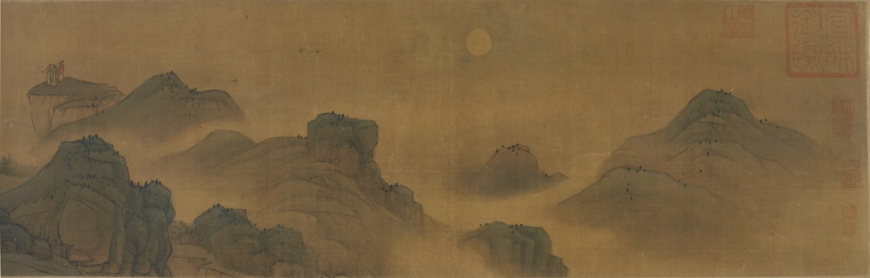 Aurinko ja kuu maan ja meren yllä, Ming- tai Qing-dynastia, 1600-1700-luku tekijältä Chinese School