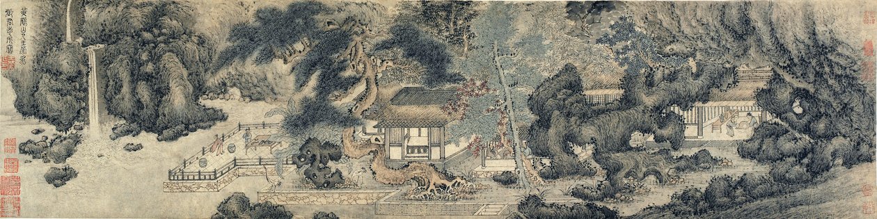 The Hall of Parents Ease, Ming- tai Qing-dynastia, mahdollisesti 1600-luku (muste ja väri paperille) tekijältä Chinese School