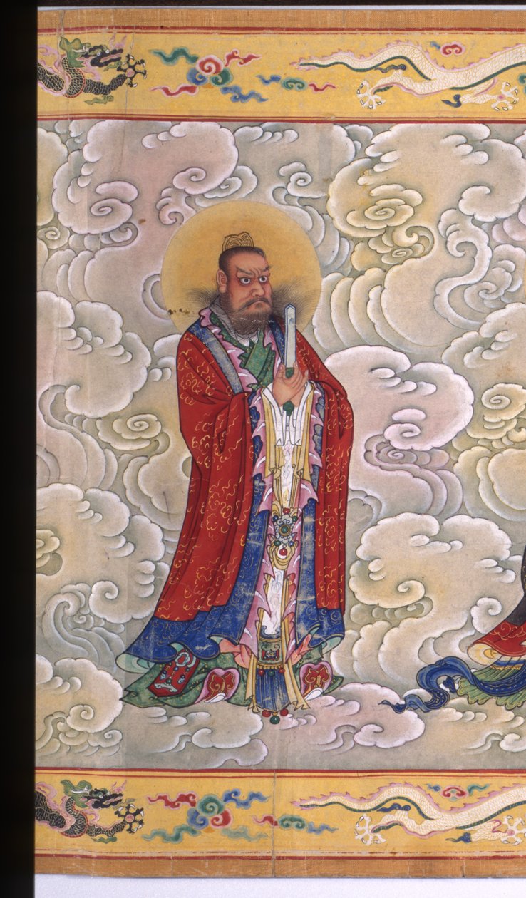 Keisarinna Zhangin vihkimys, 1493 (muste, väri ja kulta paperille) tekijältä Chinese School