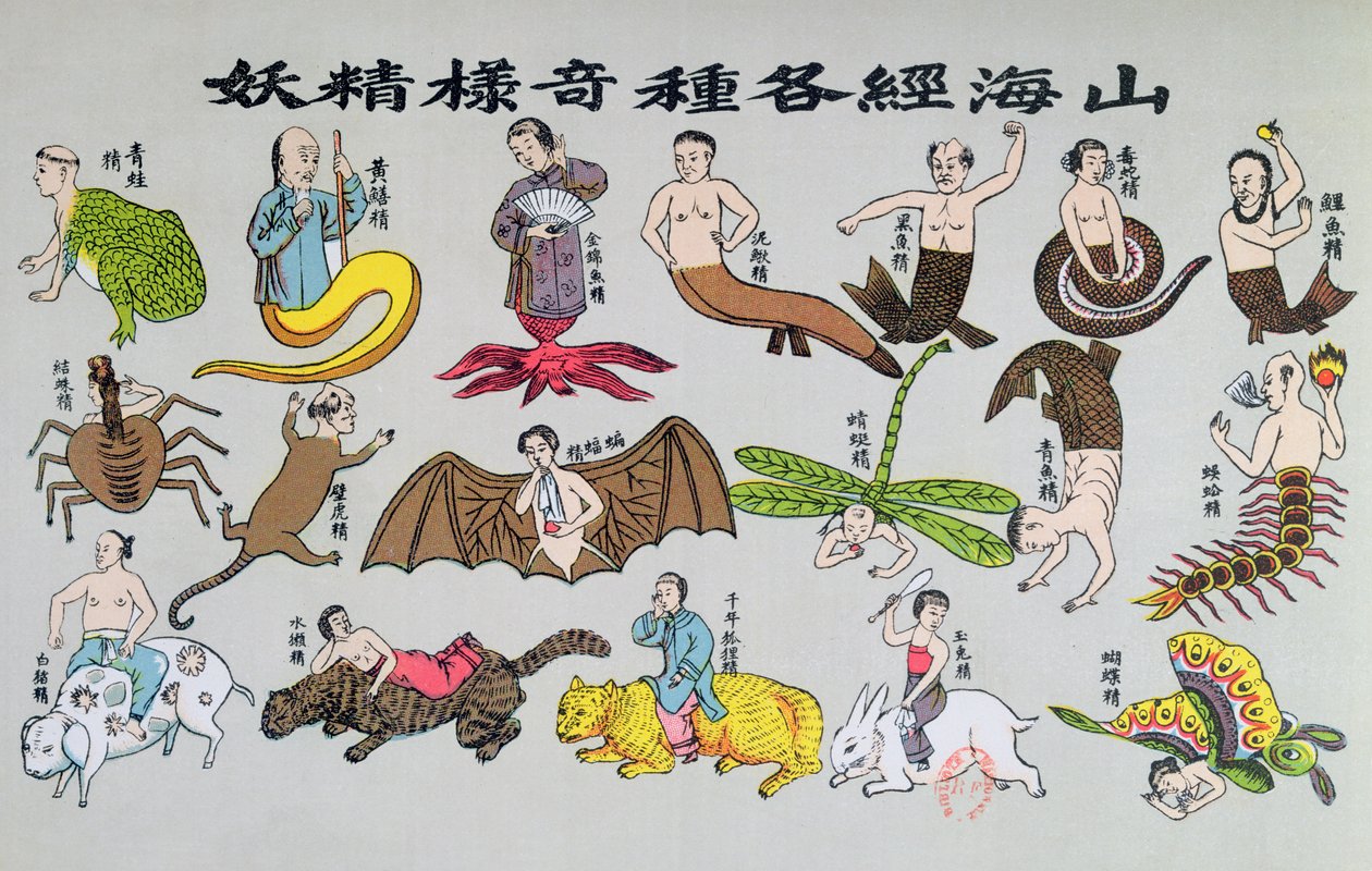 Erilaisia sielun reinkarnaatioita eläinmuodoissa, jotka on toistettu Recherche sur les superstitions en Chine -kirjassa isä Henri Doren toimesta ja julkaistu vuonna 1911 tekijältä Chinese School