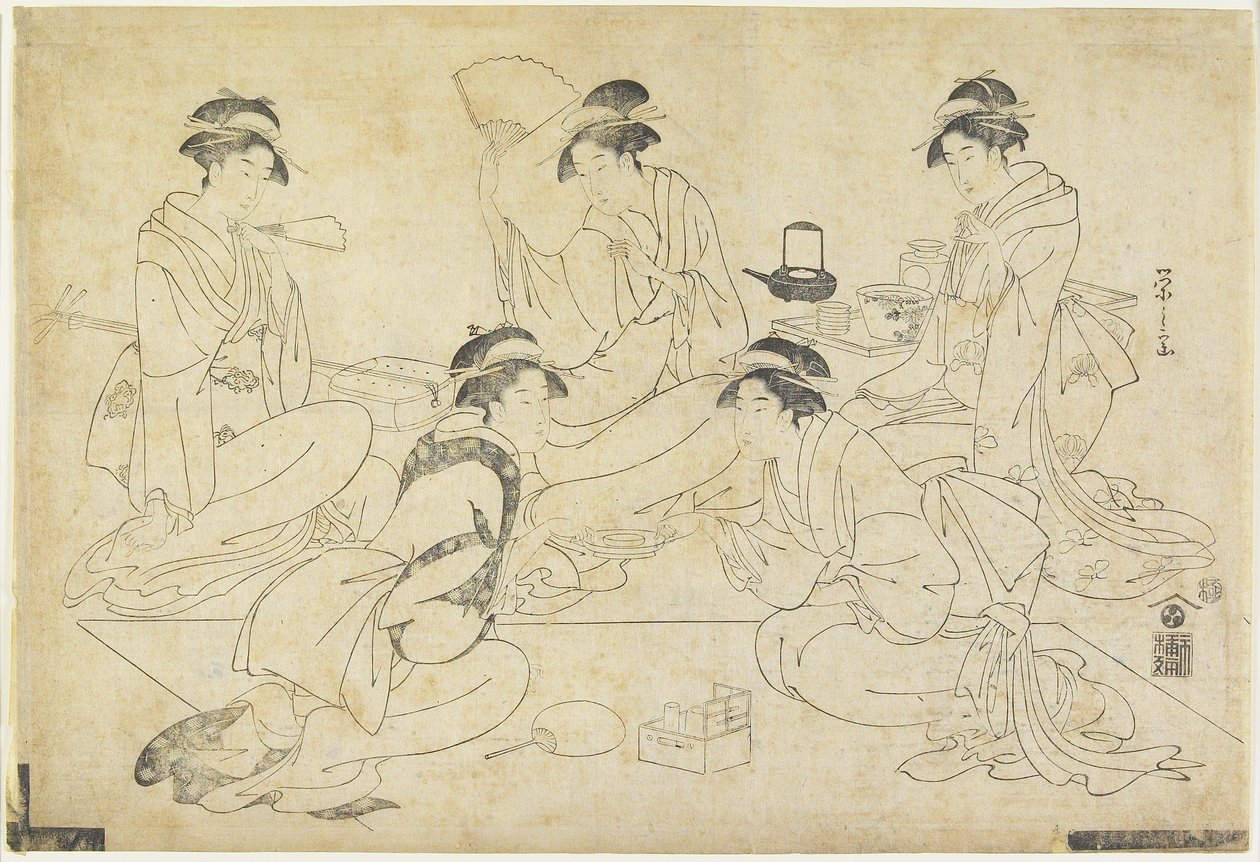Viisi kaunotar, 1787-1796 tekijältä Chobunsai Eishi