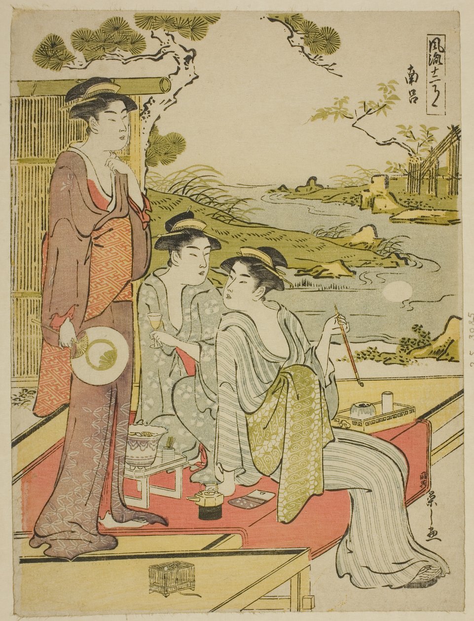 Kahdeksas kuukausi (Nanryo), sarjasta a Calendar of Elegance (Furyu junikagetsu) tekijältä Chobunsai Eishi