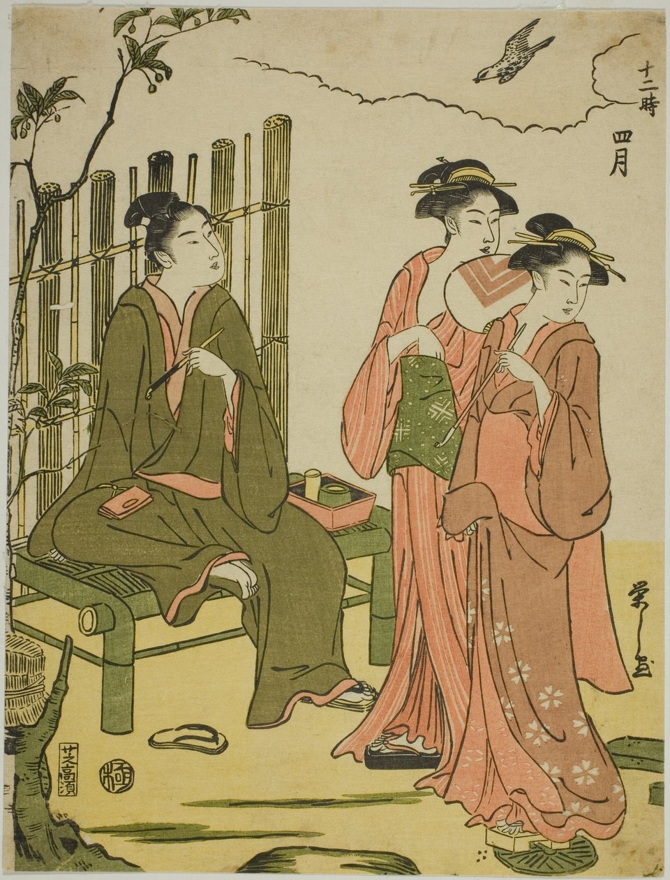 Neljäs kuukausi (Shigatsu), sarjasta "The Twelve Months (Juni toki)" tekijältä Chobunsai Eishi