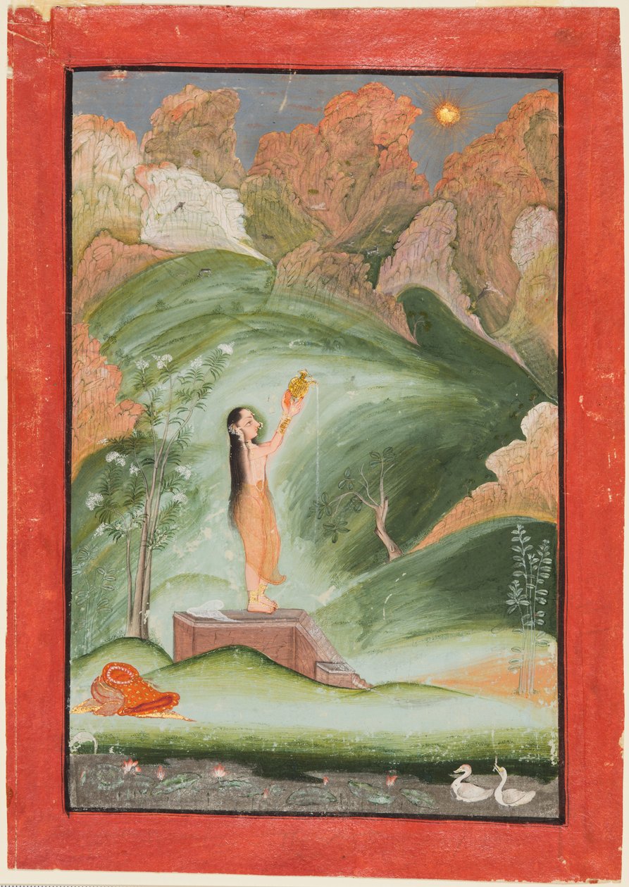 Auringon palvonta Surya Puja, n. 1810. tekijältä Chokha